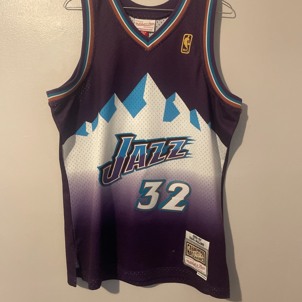 Mitchell & Ness Purple and White Utah Jazz Jersey